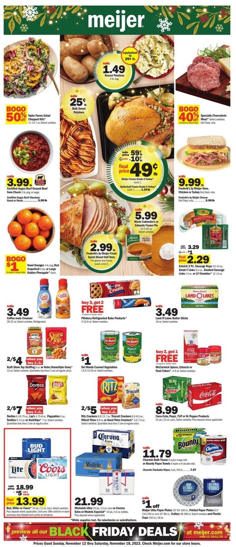 Meijer Weekly Ad 12th – 18th November 2023 Page 1