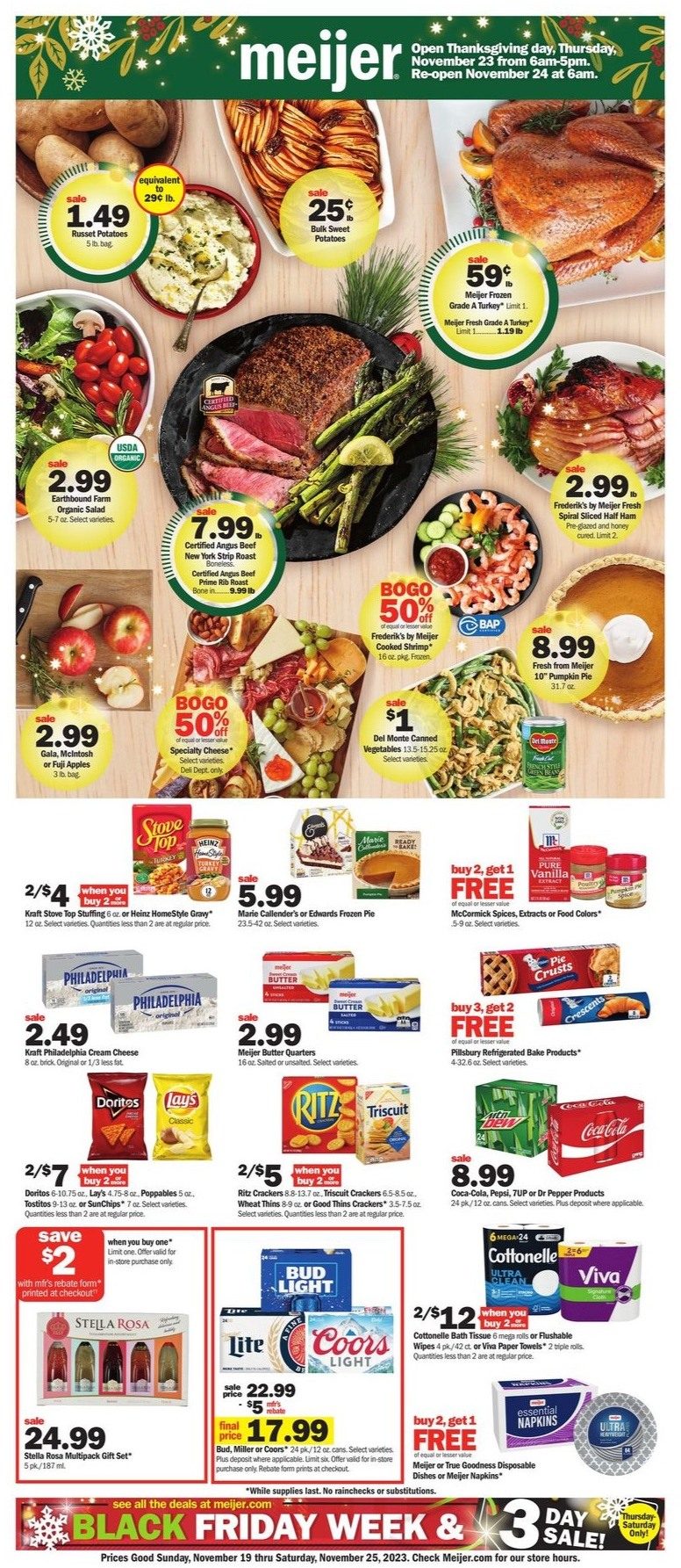 Meijer Weekly Ad Thanksgiving 19th – 25th November 2023 Page 1