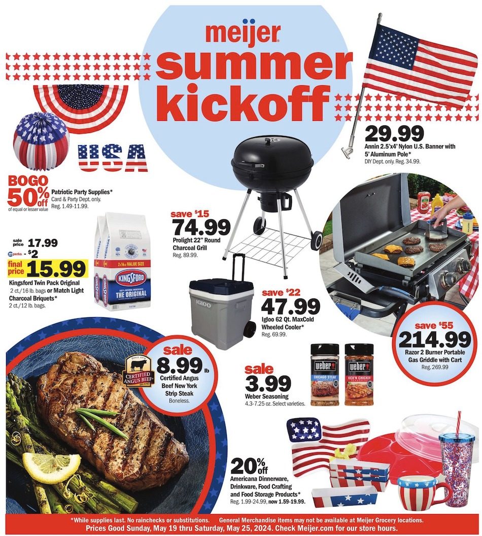 Meijer Weekly Ad Summer Kickoff 19th – 25th May 2024 Page 1
