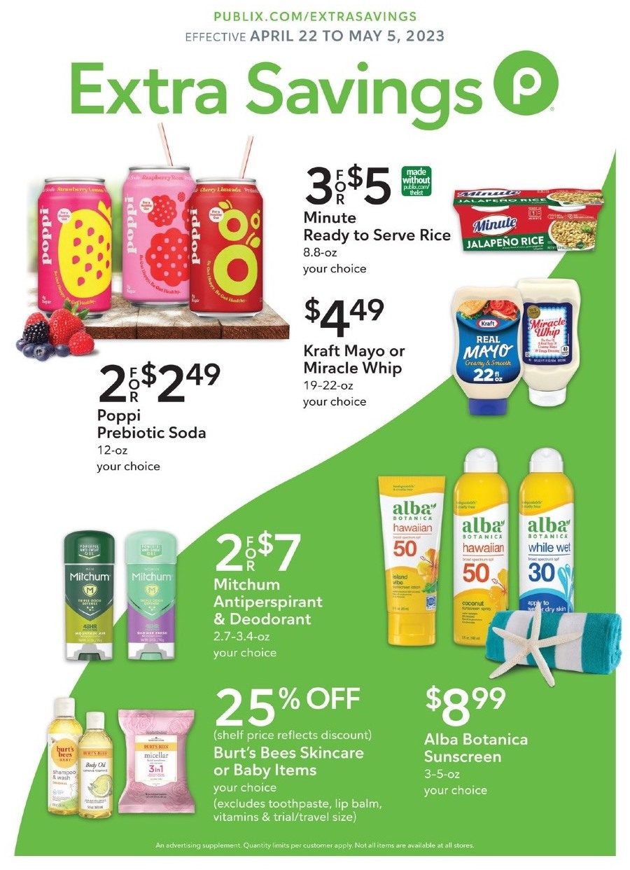Publix Ad Extra Savings 22nd April – 5th May 2023 Page 1