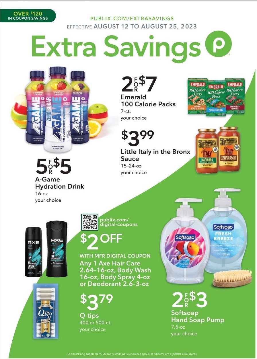 Publix Ad Extra Savings 12th – 25th August 2023 Page 1