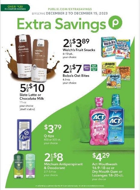 Publix Ad Extra Savings 2nd – 15th December 2023 Page 1