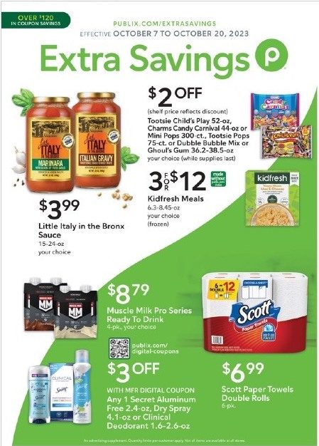 Publix Ad Extra Savings 7th – 20th October 2023 Page 1