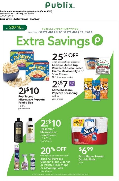 Publix Ad Extra Savings 9th – 22nd September 2023 Page 1