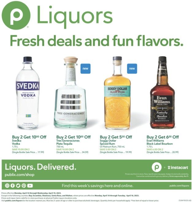 Publix Ad Liquor 10th – 18th April 2023 Page 1