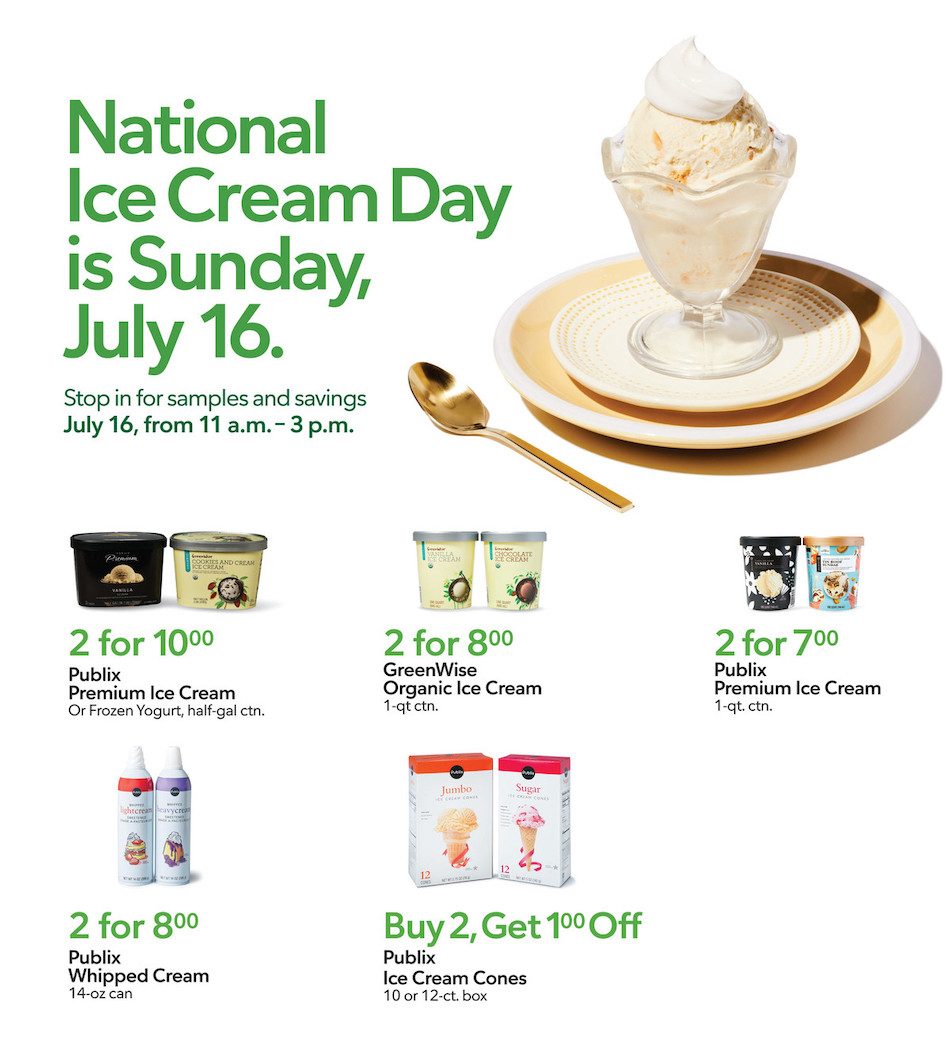 Publix Ad National Ice Cream 12th – 18th July 2023 Page 1
