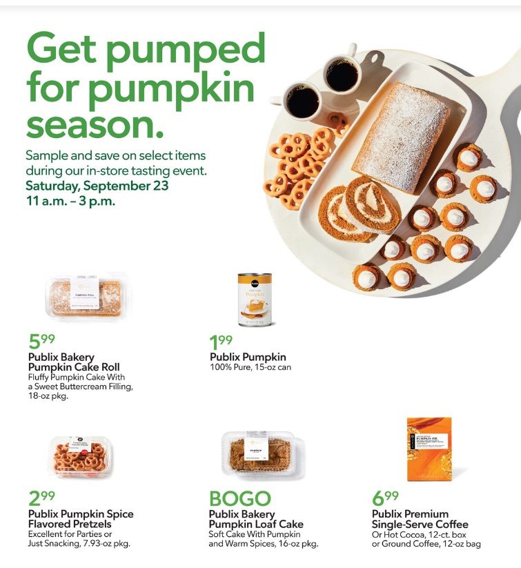 Publix Ad Pumpkin 20th – 26th September 2023 Page 1