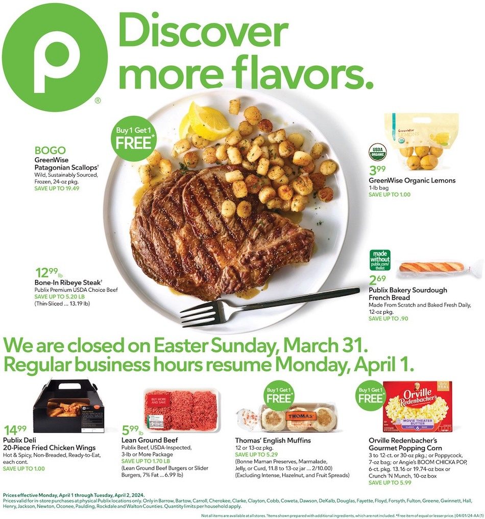 Publix Weekly Ad 1st – 2nd April 2024 Page 1