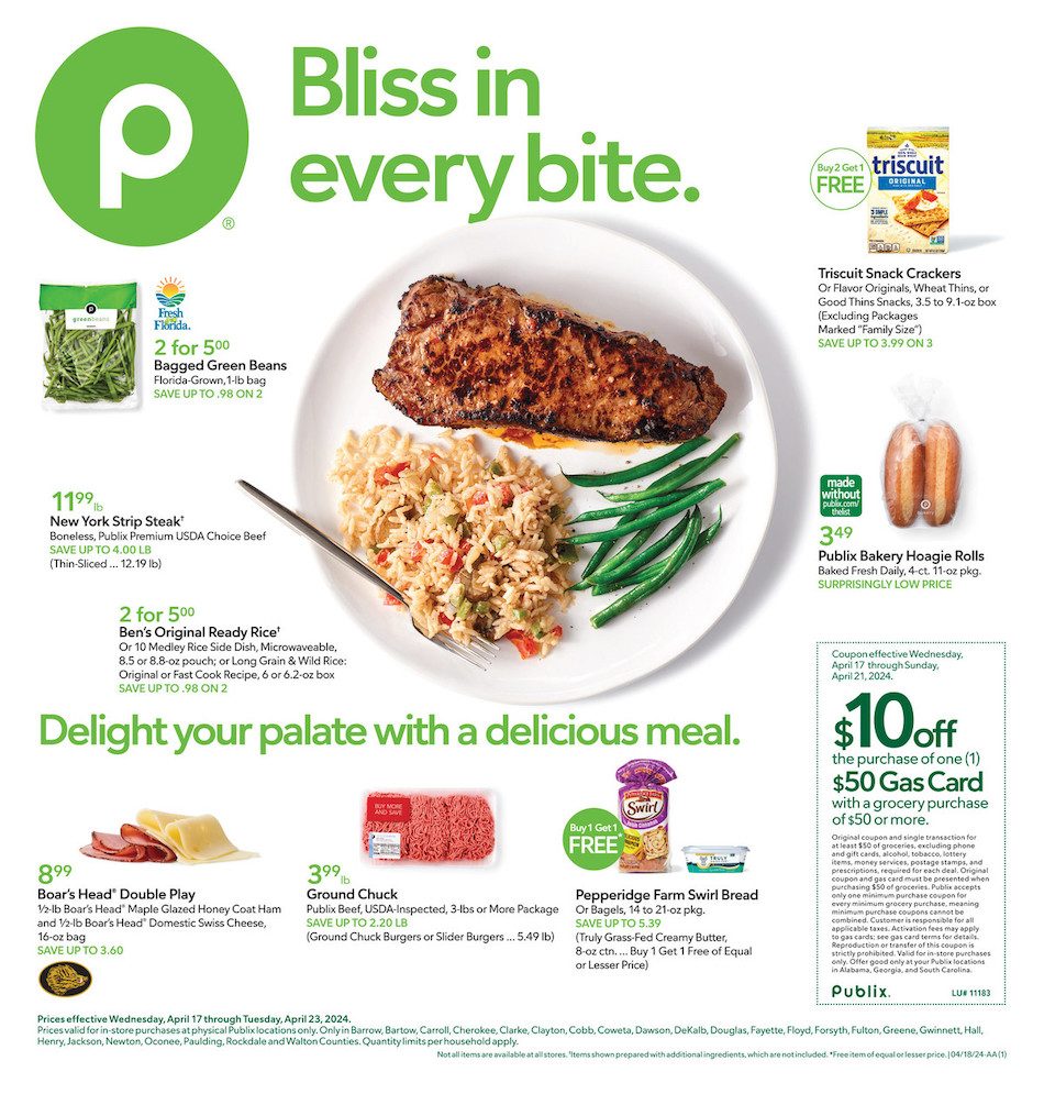 Publix Weekly Ad 17th – 23rd April 2024 Page 1