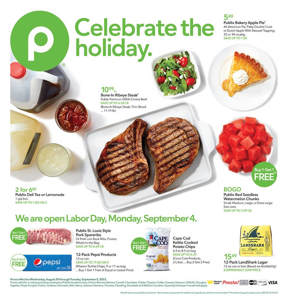 Publix Weekly Ad 30th August – 5th September 2023 Page 1