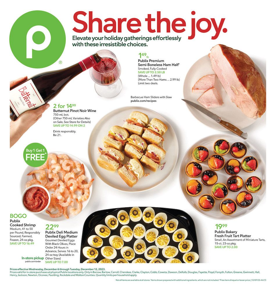 Publix Weekly Ad 6th – 12th December 2023 Page 1