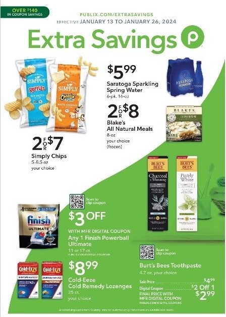 Publix Weekly Ad Extra Savings 13th – 26th January 2024 Page 1