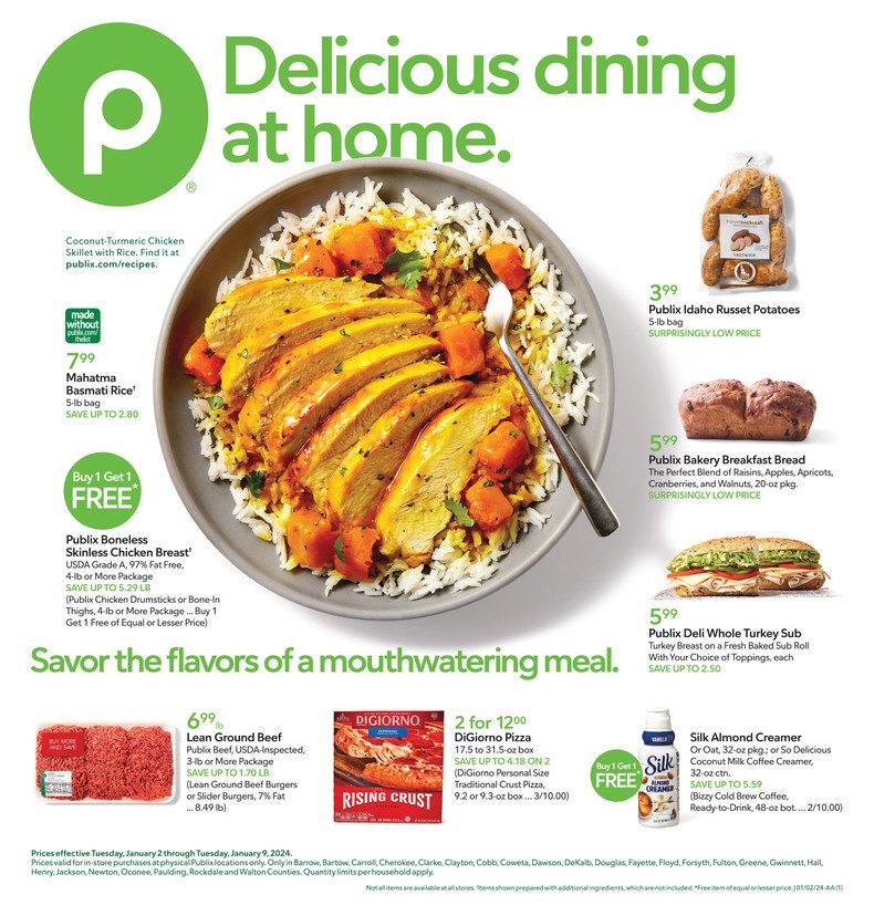 Publix Weekly Ad 2nd – 9th January 2024 Page 1