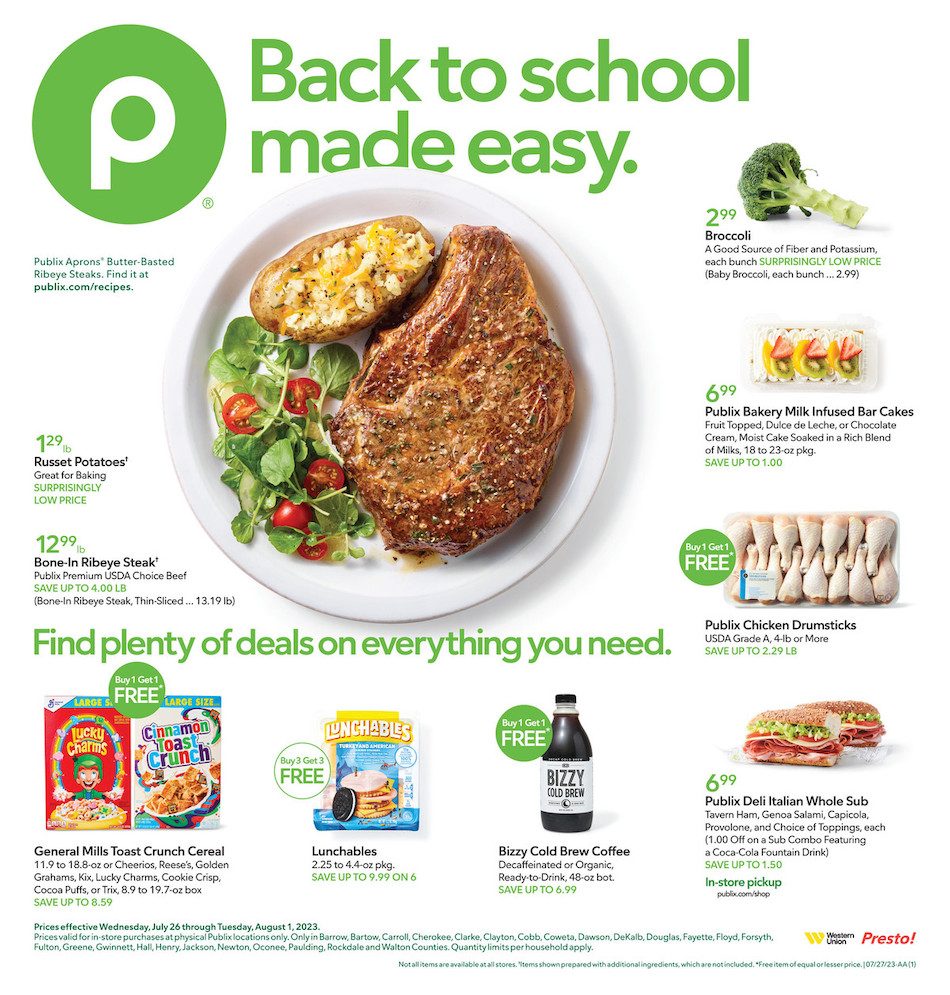 Publix Weekly Ad 26th July – 1st August 2023 Page 1