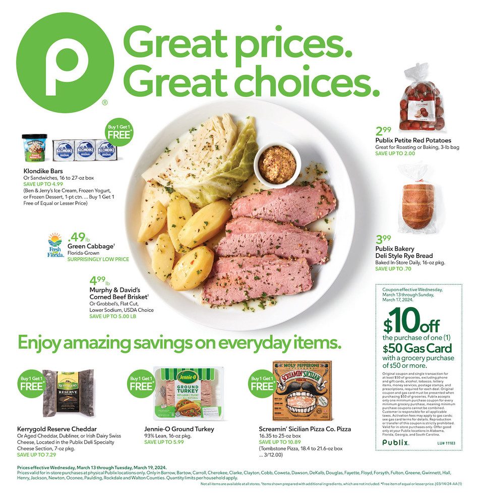 Publix Weekly Ad 13th – 19th March 2024 Page 1