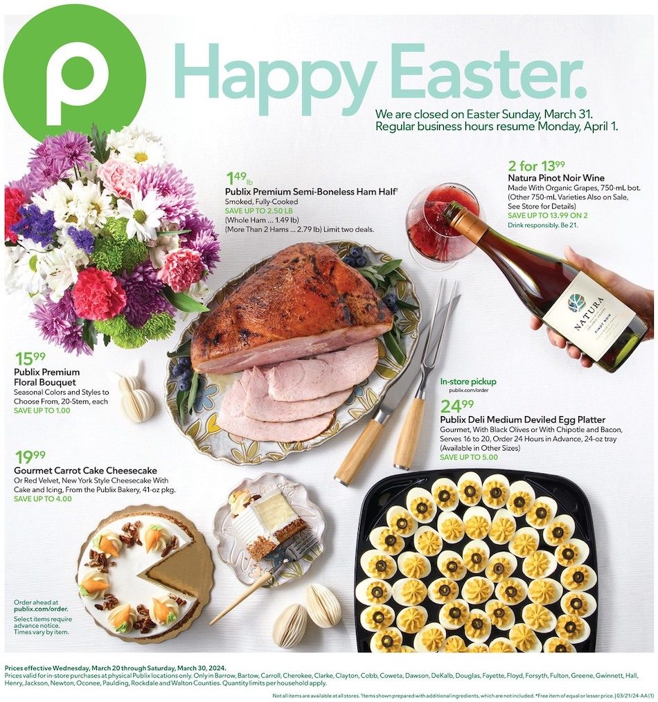 Publix Weekly Ad 20th – 30th March 2024 Page 1