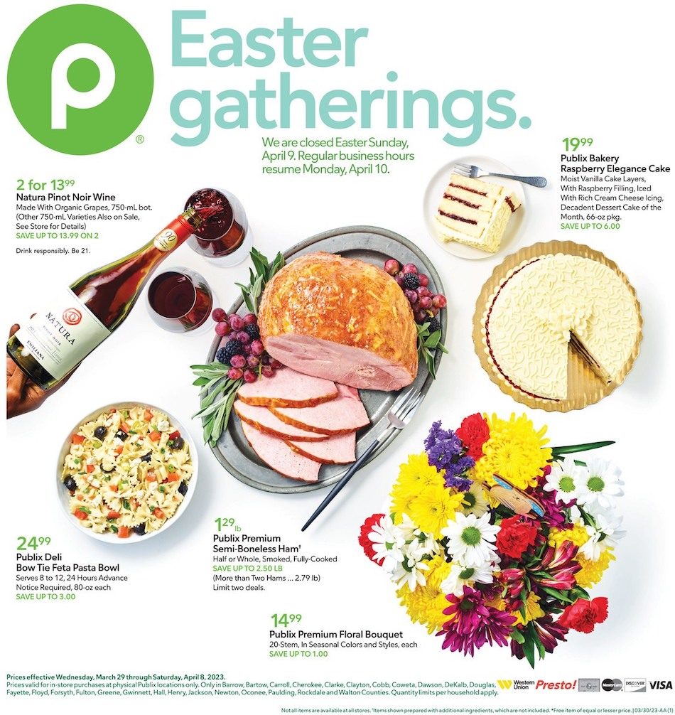 Publix Weekly Ad Easter 29th March – 8th April 2023 Page 1