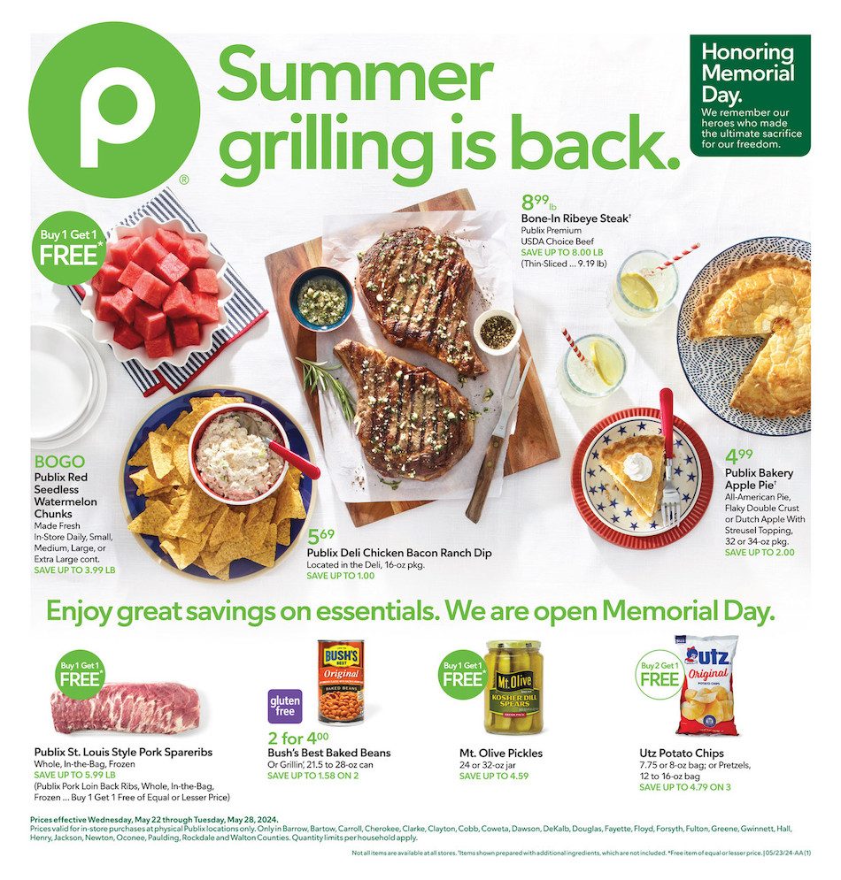 Publix Weekly Ad 22nd – 28th May 2024 Page 1