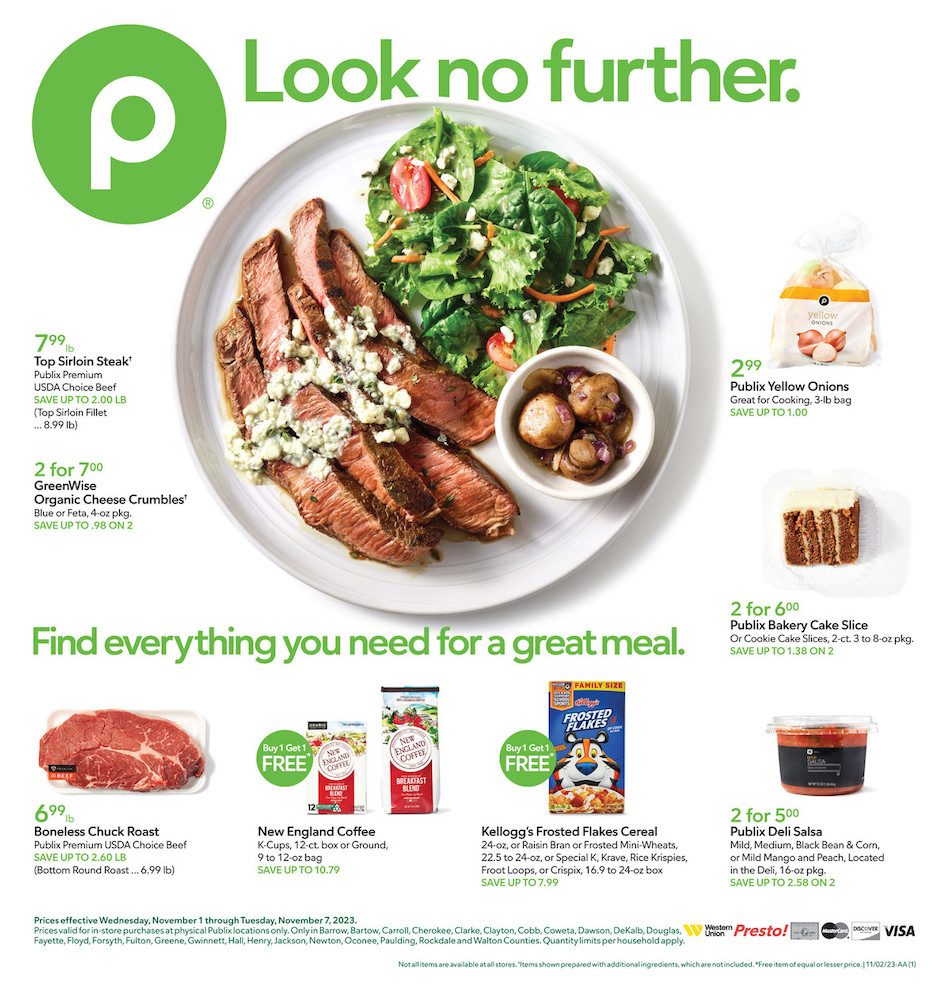 Publix Weekly Ad 1st – 7th November 2023 Page 1