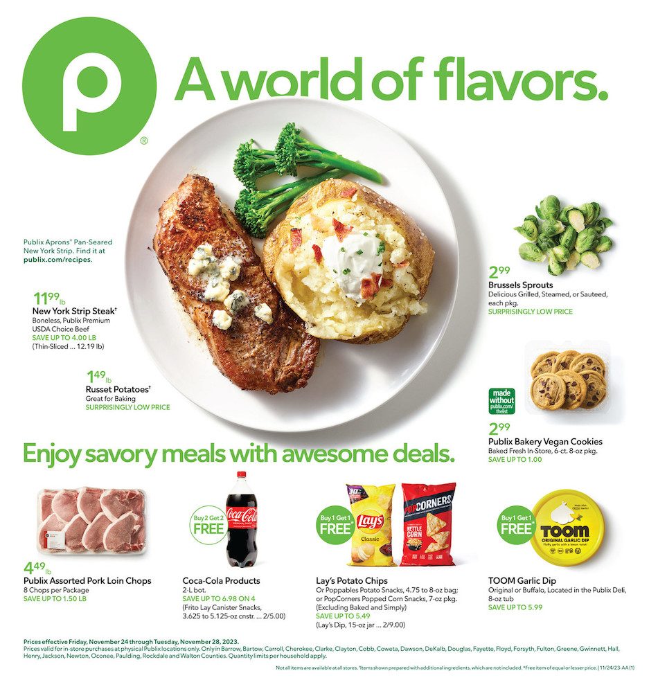 Publix Weekly Ad 24th – 28th November 2023 Page 1