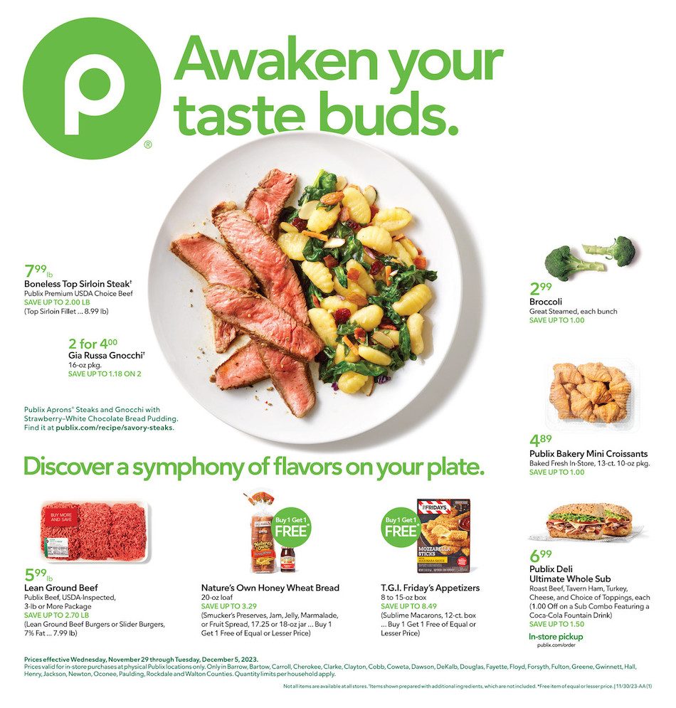 Publix Weekly Ad 29th November – 5th December 2023 Page 1