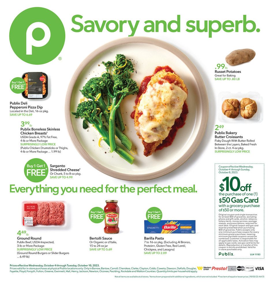 Publix Weekly Ad 4th – 10th October 2023 Page 1
