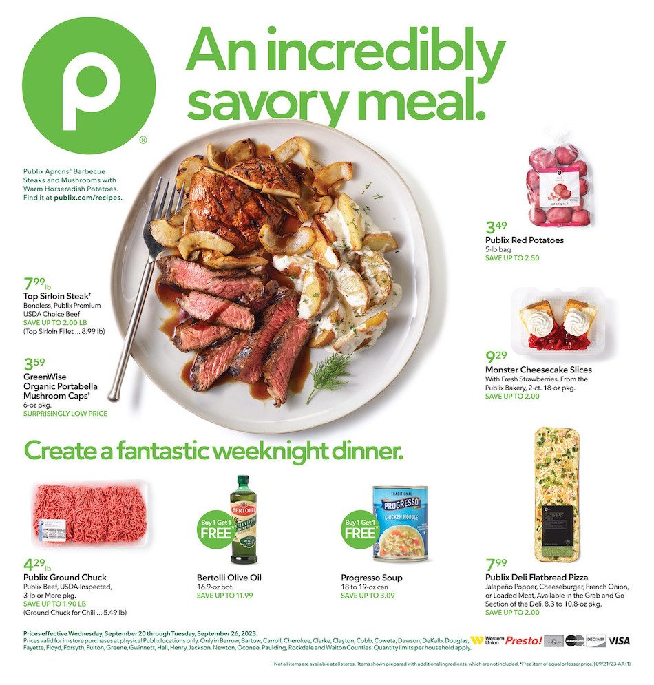 Publix Weekly ad 20th – 26th September 2023 Page 1