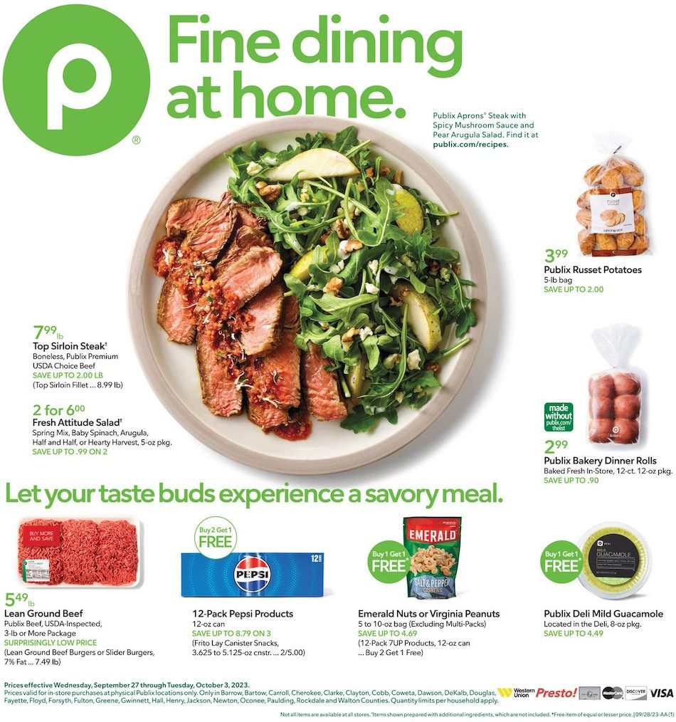 Publix Weekly Ad 27th September – 3rd October 2023 Page 1