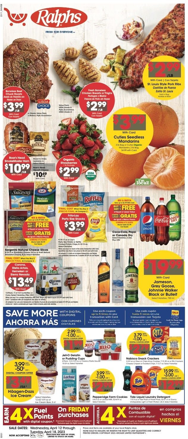Ralphs Weekly Ad Sale 12th – 18th April 2023 Page 1