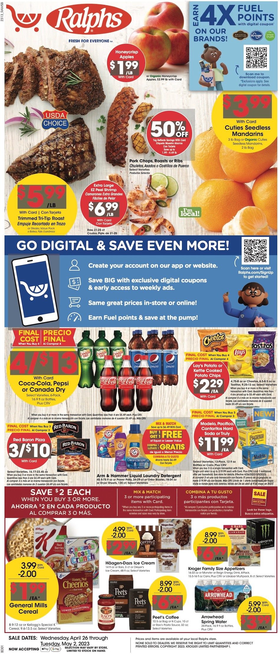 Ralphs Weekly Ad Sale 26th April – 2nd May 2023 Page 1