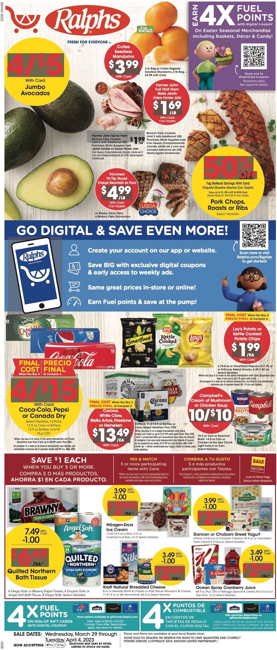 Ralphs Weekly Ad Sale 29th March – 4th April 2023 Page 1