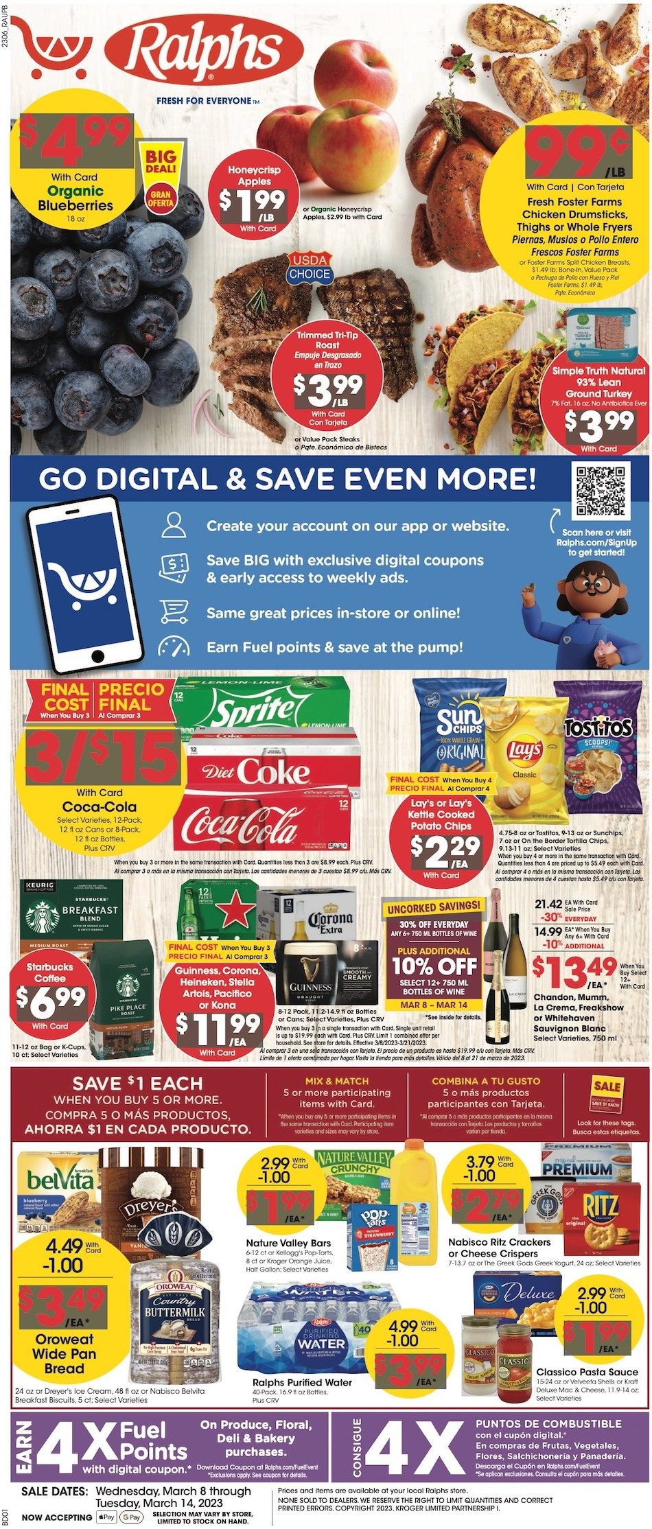 Ralphs Weekly Ad Sale 8th – 14th March 2023 Page 1