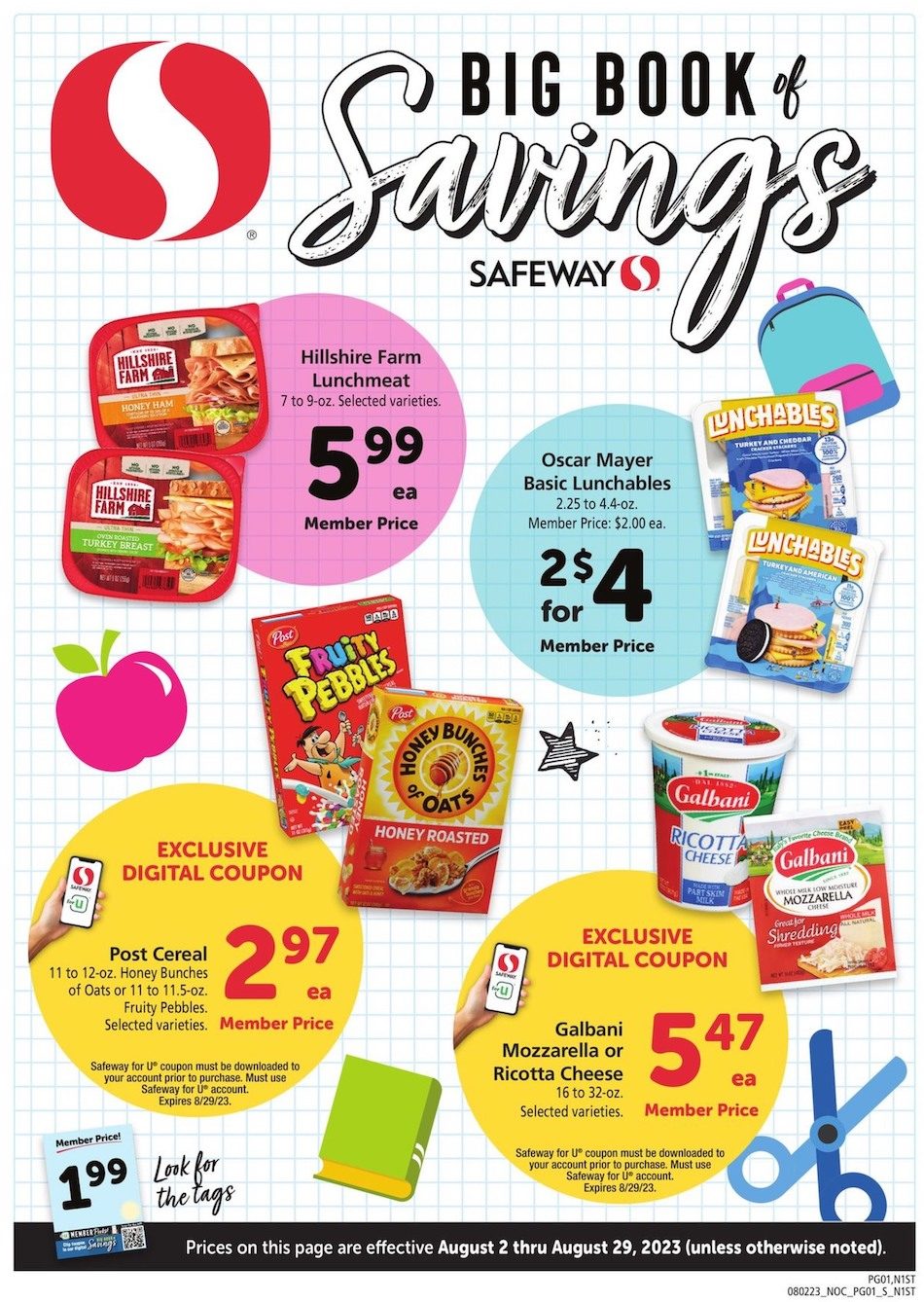Safeway Ad Big Book Savings 2nd – 29th August 2023 Page 1