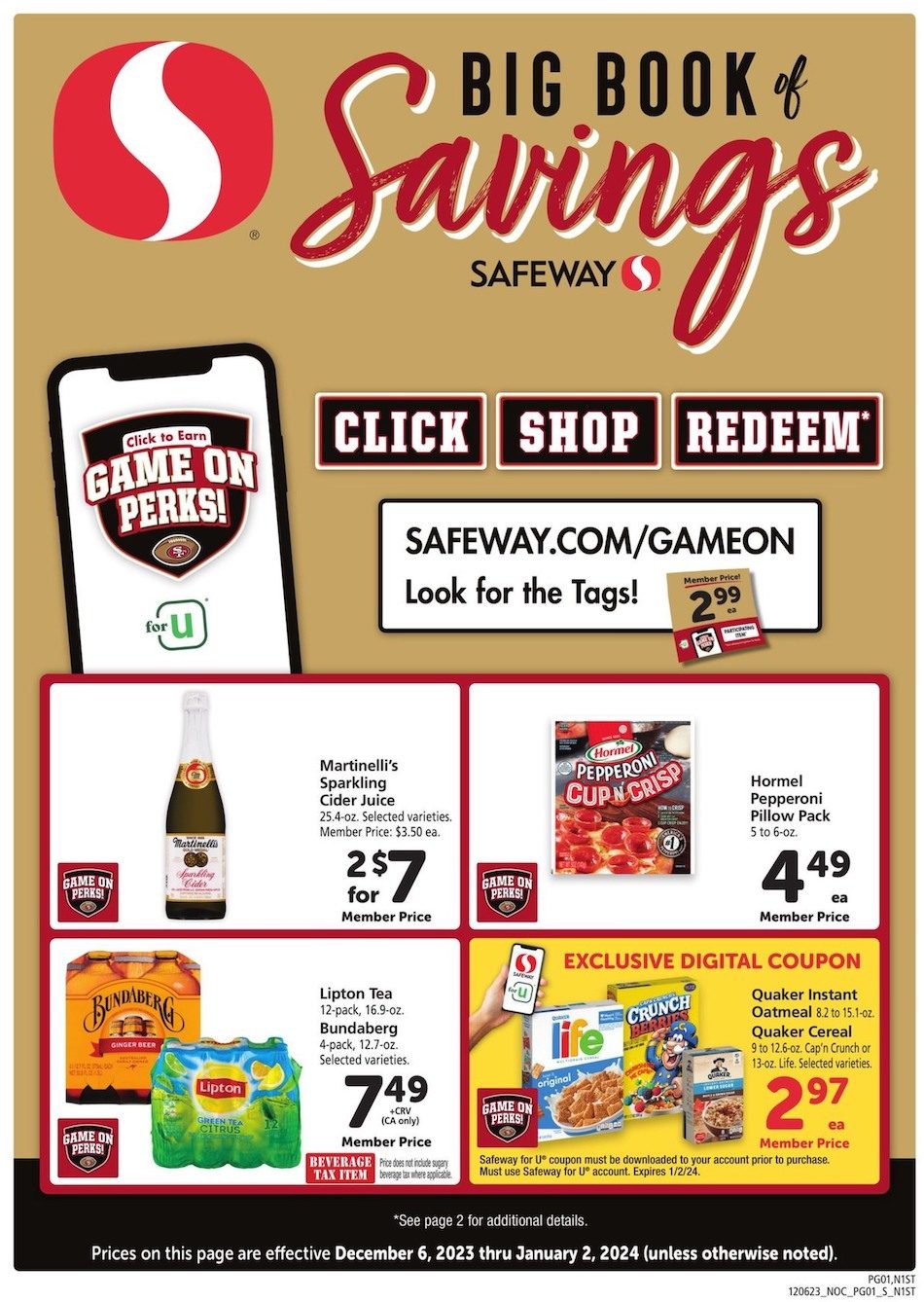 Safeway Ad Big Book of Savings 6th December – 2nd January 2024 Page 1