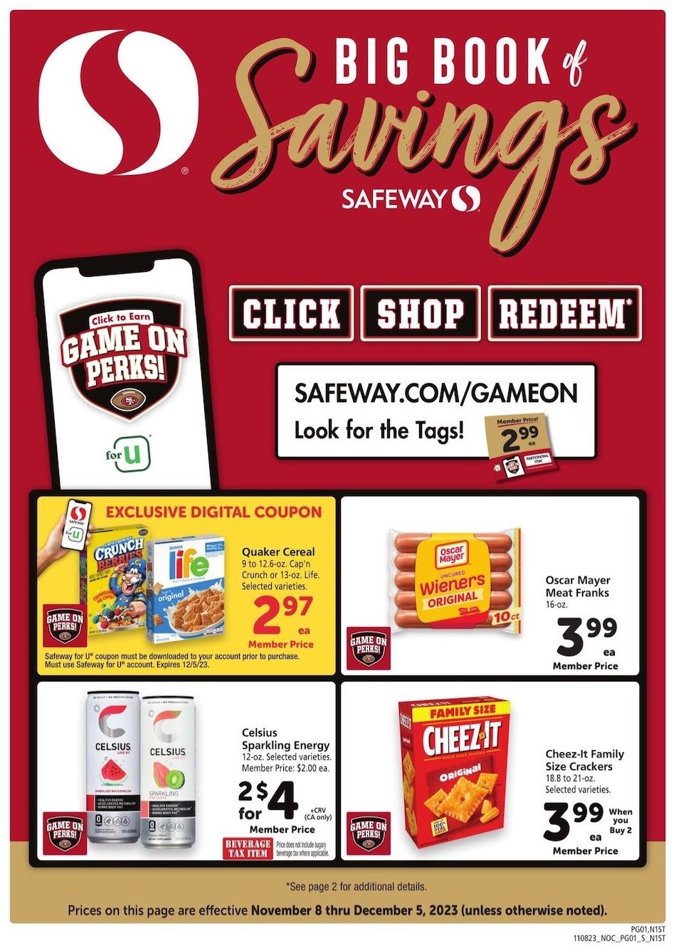 Safeway Ad Big Book Savings 8th November – 5th December 2023 Page 1