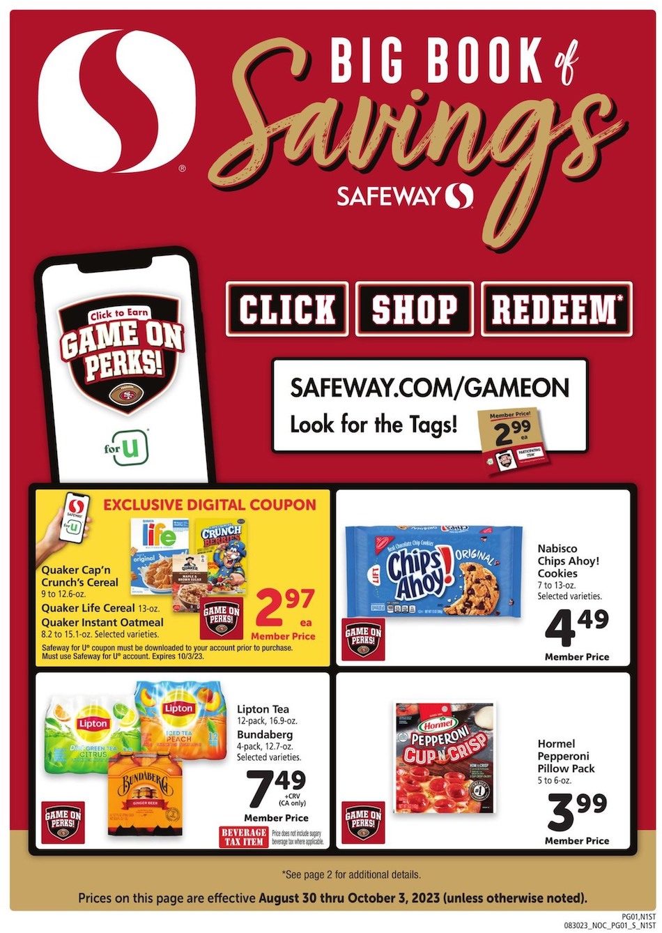Safeway Ad Big Book Savings 30th September – 3rd October 2023 Page 1