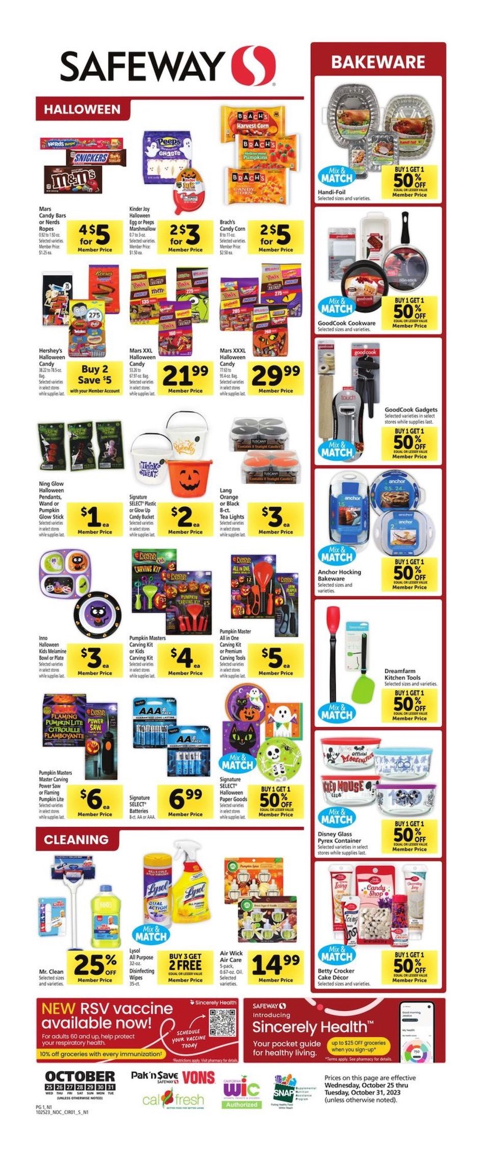 Safeway Ad Home 25th – 31st October 2023 Page 1