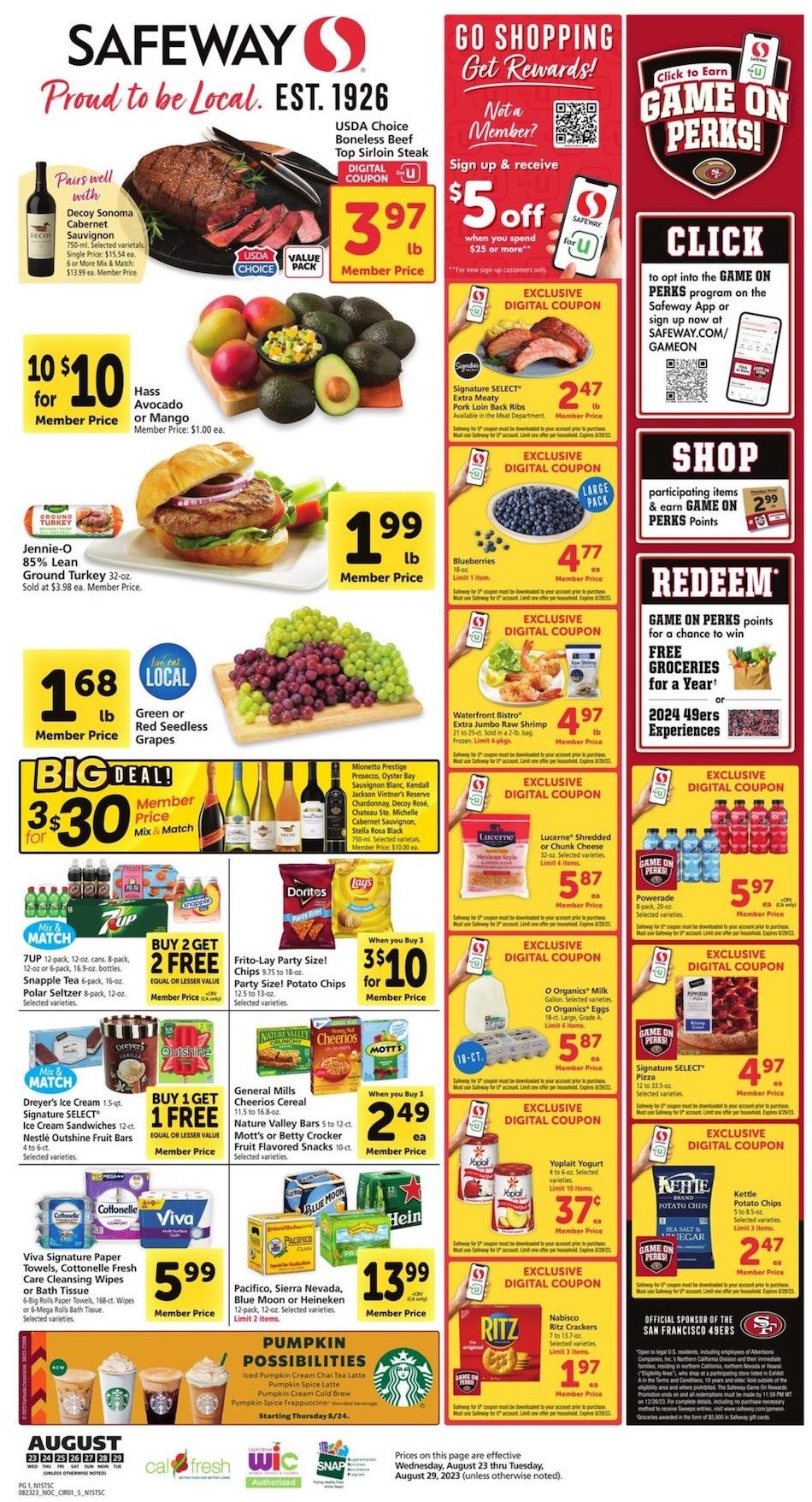 Safeway Weekly Ad 23rd – 29th August 2023 Page 1