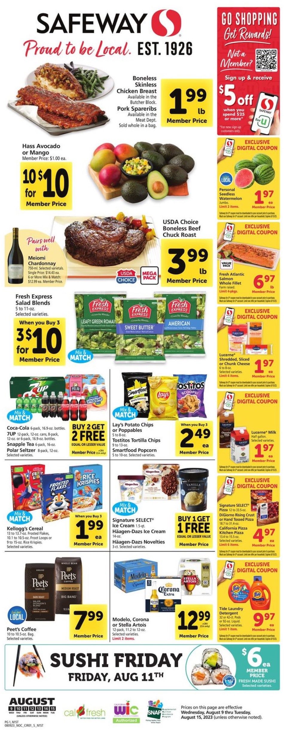Safeway Weekly Ad 9th – 15th August 2023 Page 1