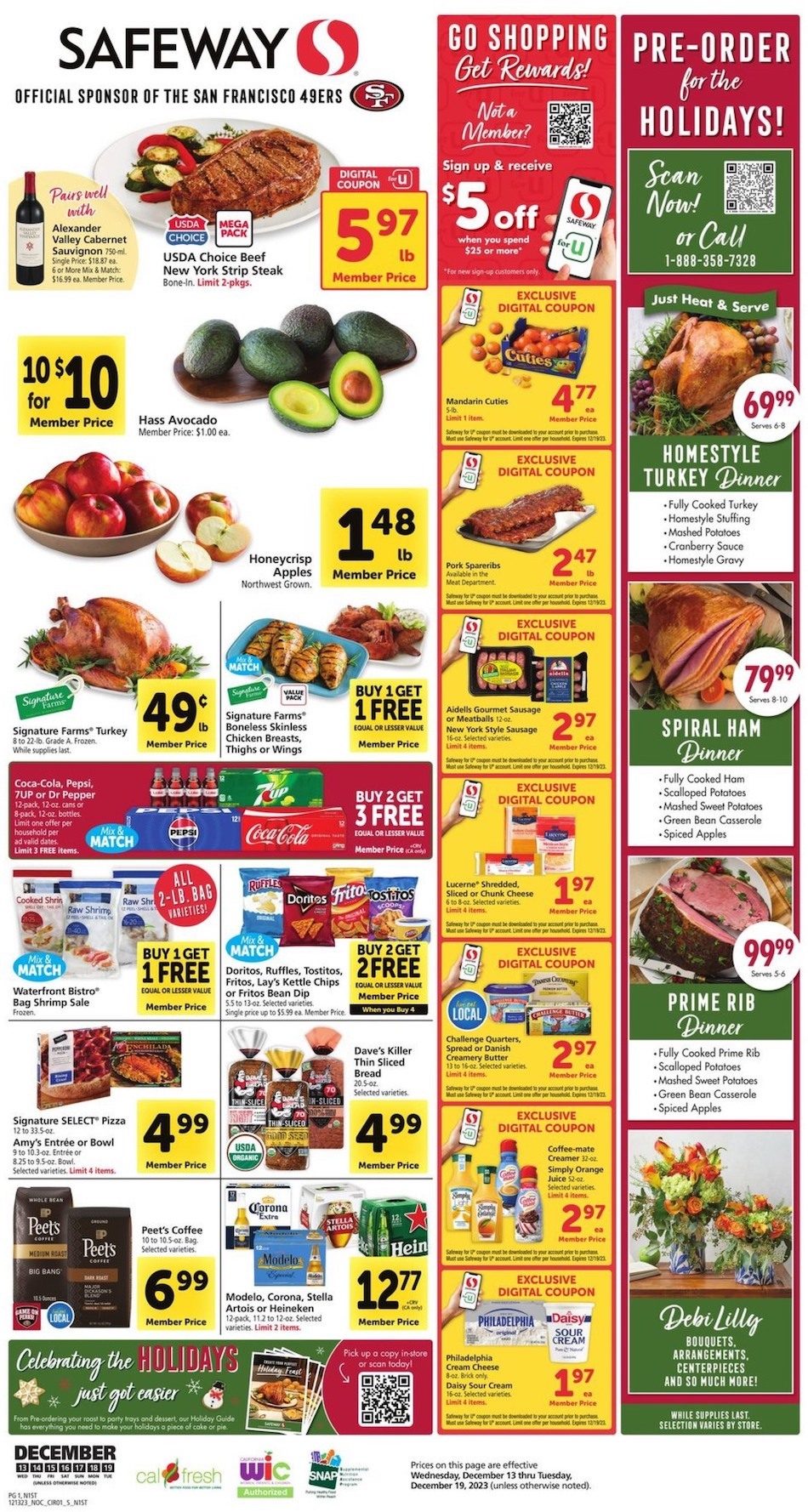 Safeway Weekly Ad 13th – 19th December 2023 Page 1