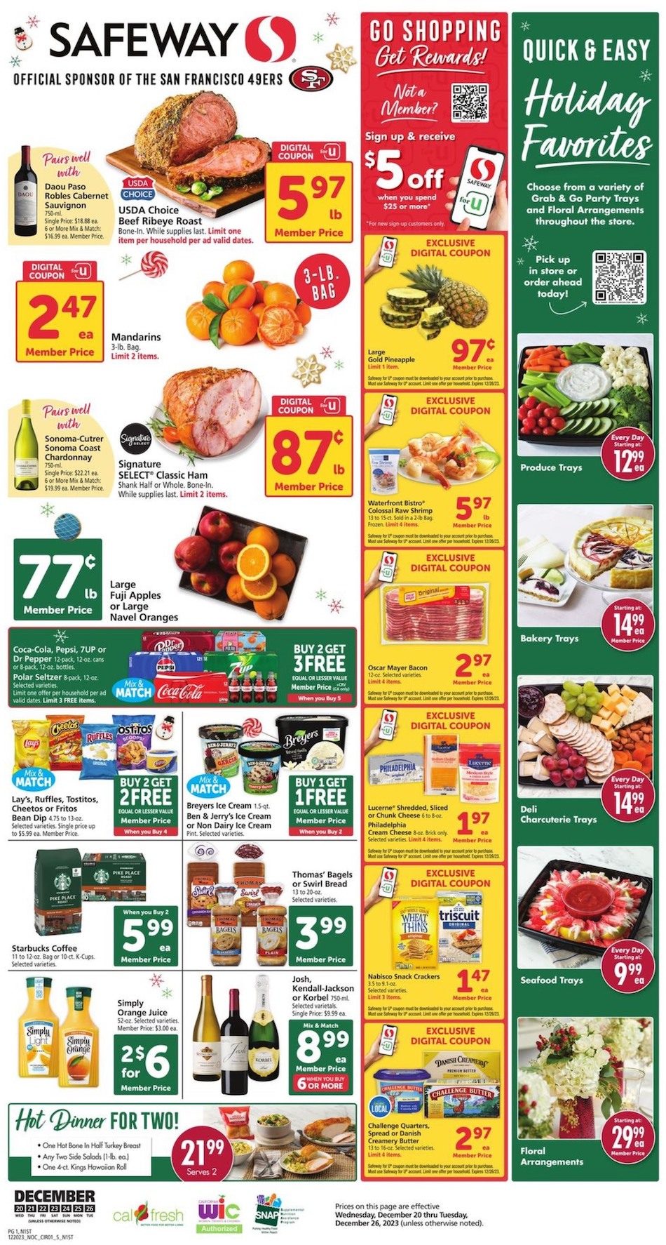 Safeway Ad Christmas 20th – 26th December 2023 Page 1