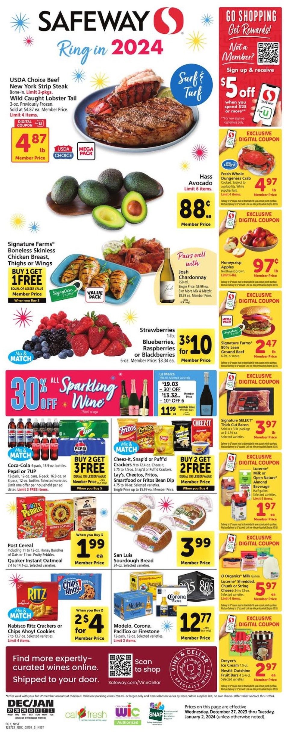 Safeway Weekly Ad 27th December – 2nd January 2024 Page 1