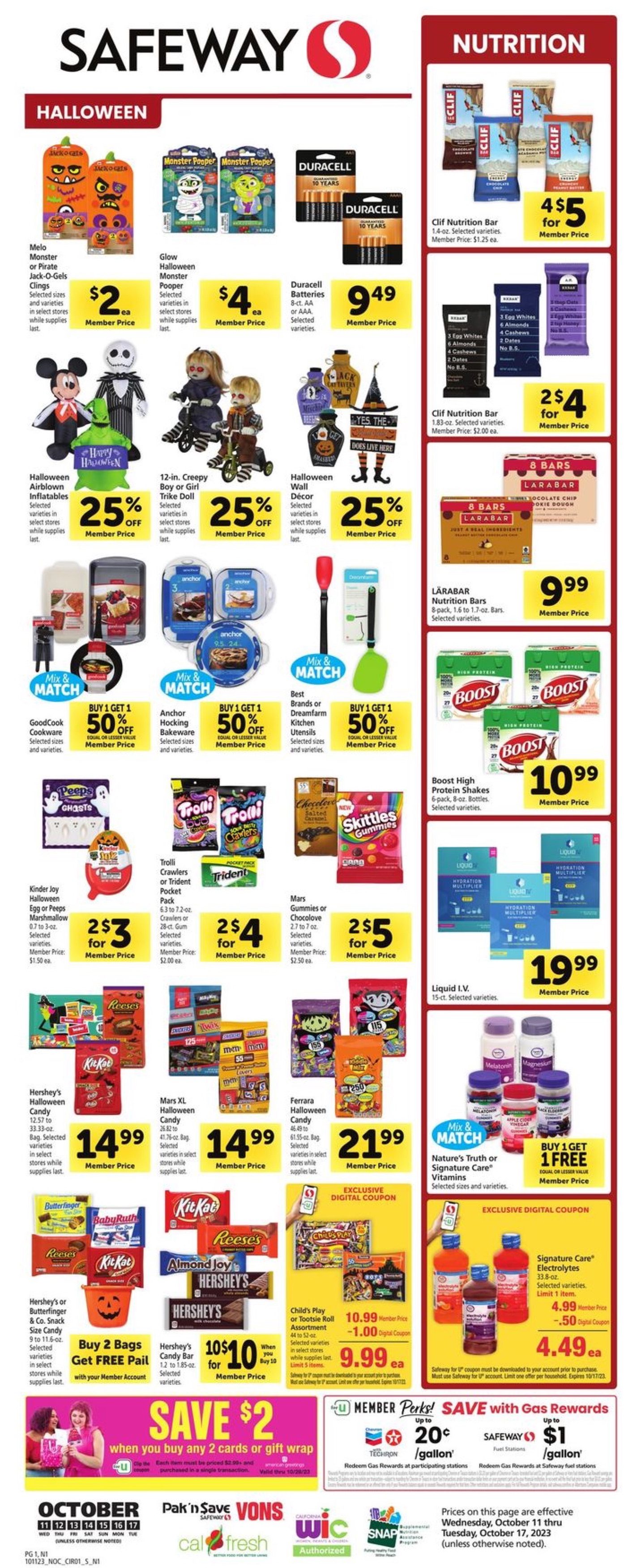 Safeway Ad Health – Home 11th – 17th October 2023 Page 1