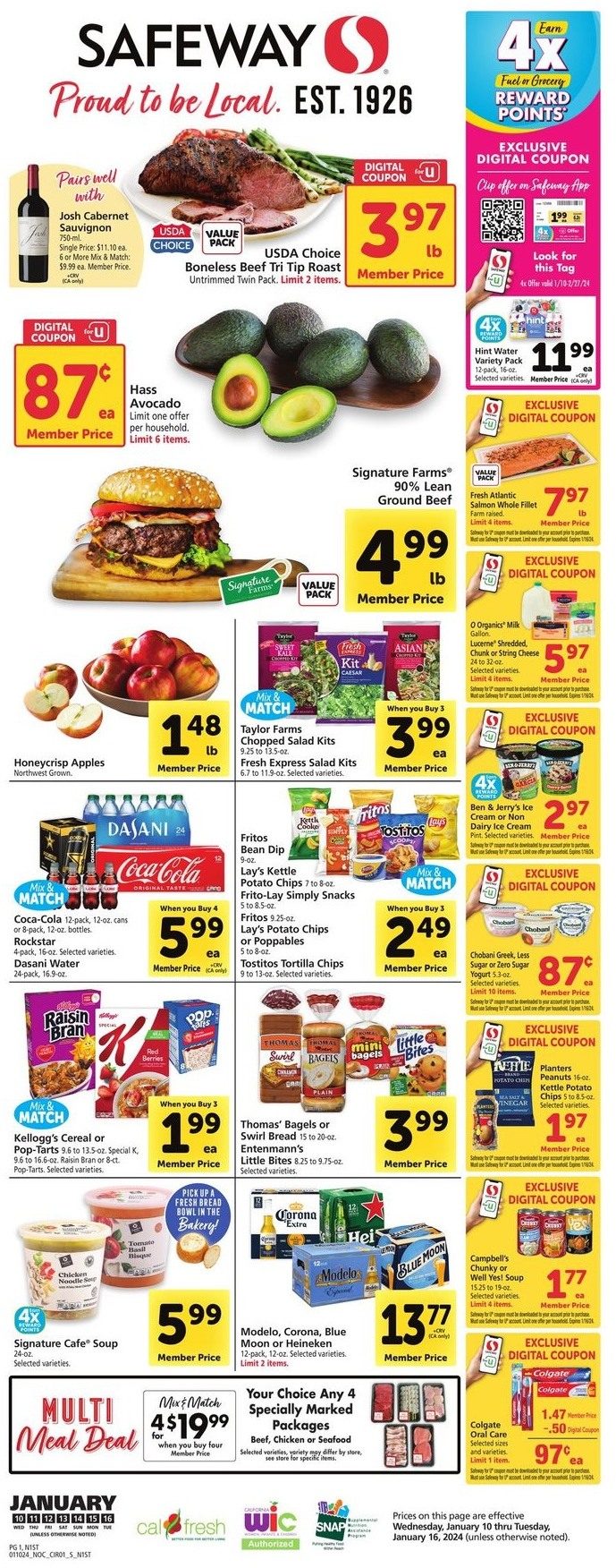Safeway Weekly Ad 10th – 16th January 2024 Page 1