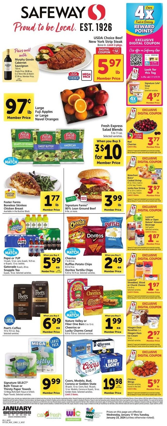 Safeway Weekly Ad 17th – 23rd January 2024 Page 1