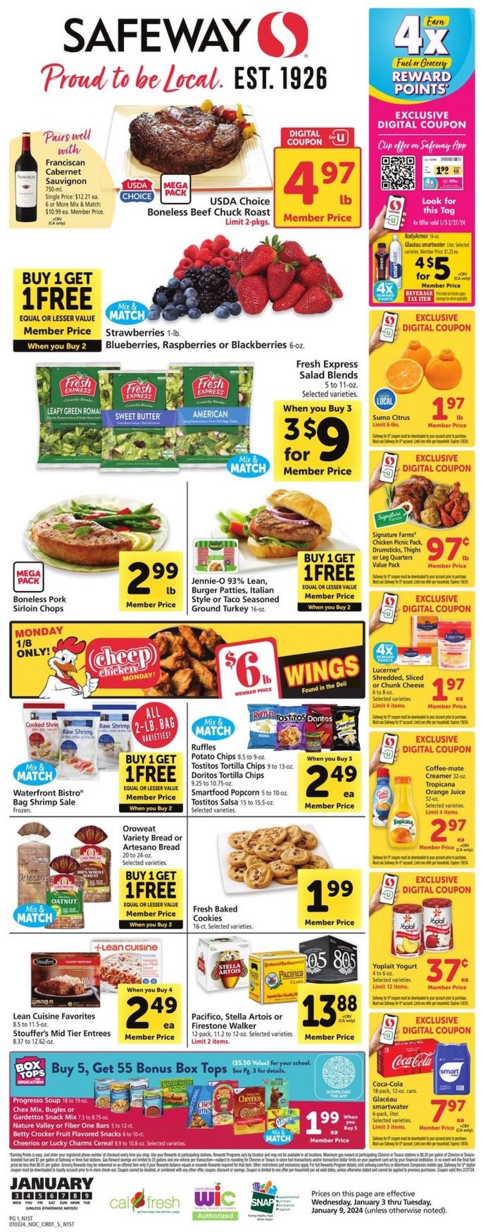 Safeway Weekly Ad 3rd – 9th January 2024 Page 1