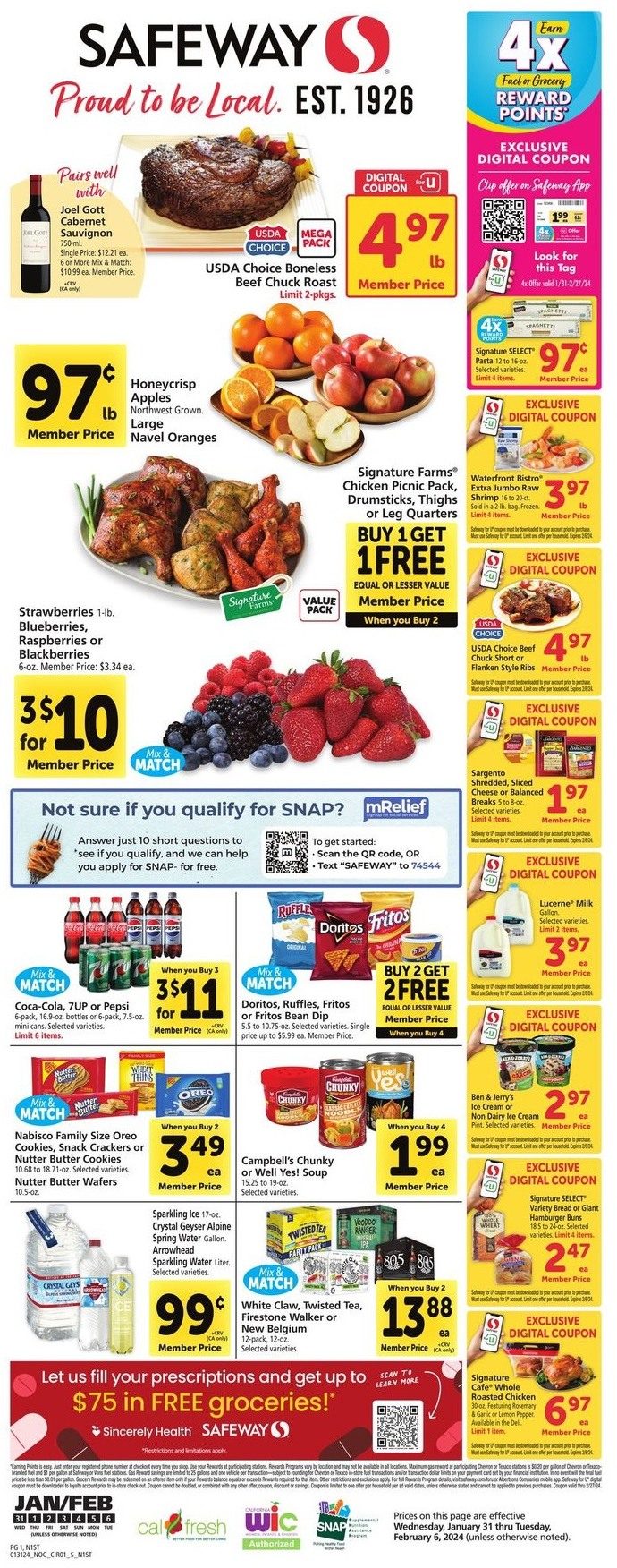 Safeway Weekly Ad 31st January – 6th February 2024 Page 1
