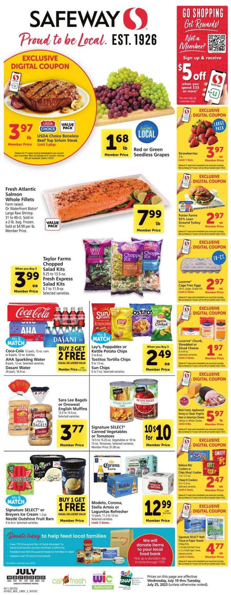 Safeway Weekly Ad 19th – 25th July 2023 Page 1