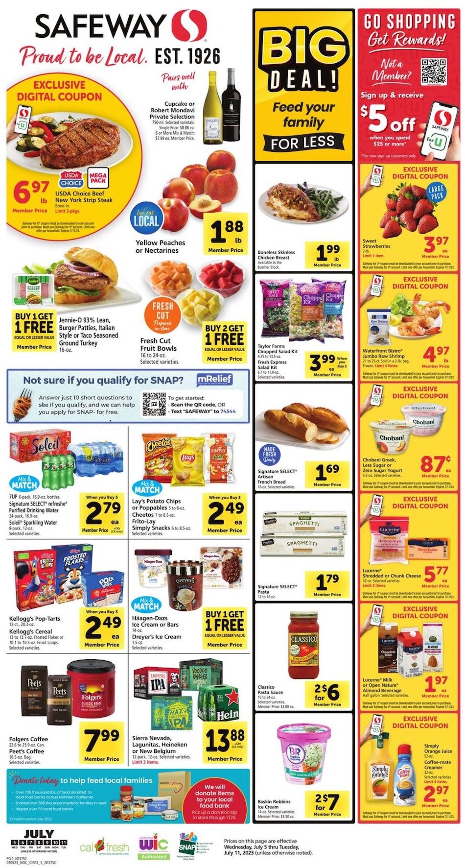 Safeway Weekly Ad 5th – 11th July 2023 Page 1