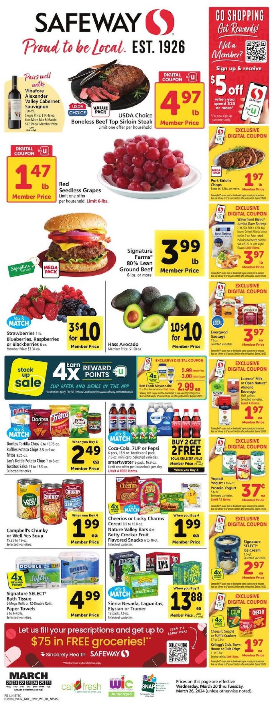 Safeway Weekly Ad 20th – 26th March 2024 Page 1